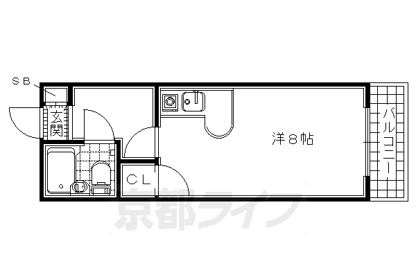 宇治市五ケ庄のマンションの間取り