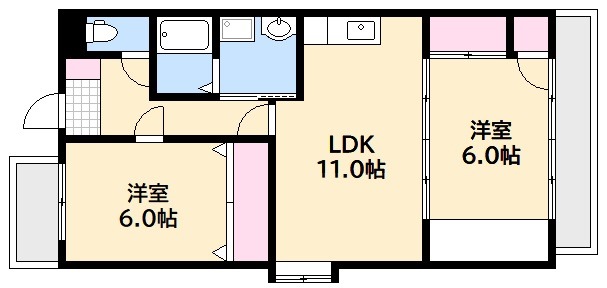 広島市西区楠木町のマンションの間取り