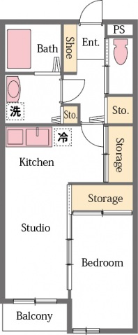 東松山市山崎町のアパートの間取り