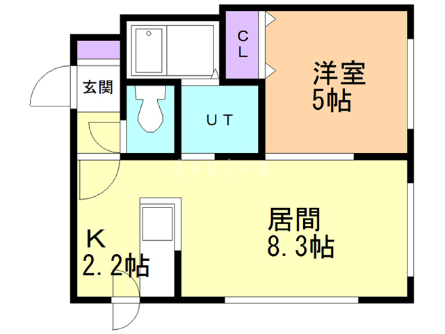 札幌市西区発寒十二条のマンションの間取り