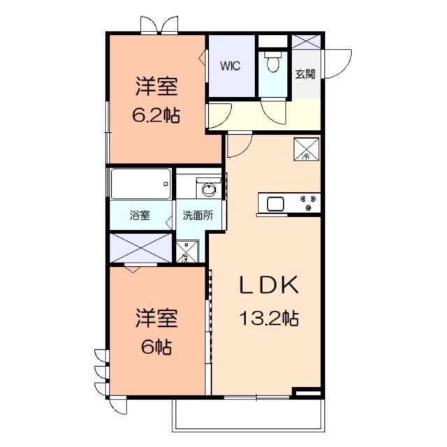 相模原市中央区横山のアパートの間取り