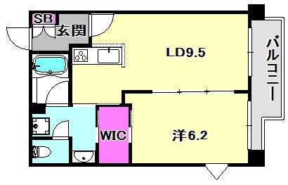 神戸市中央区北本町通のマンションの間取り