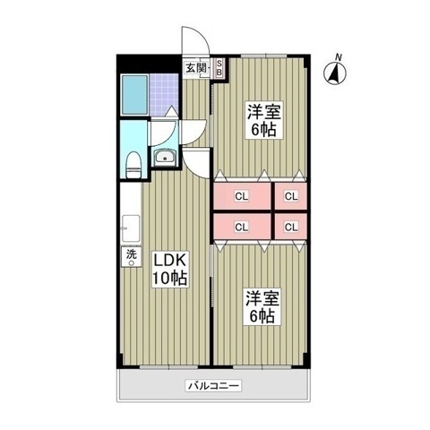 草加市稲荷のマンションの間取り