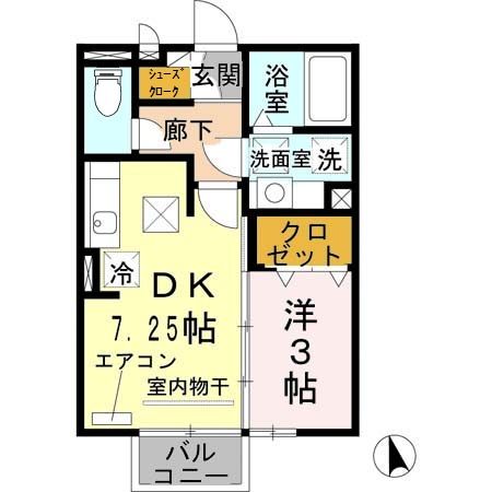 和歌山市松江東のアパートの間取り