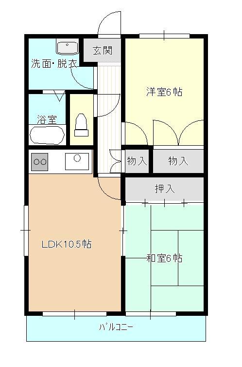 山形市鳥居ケ丘のマンションの間取り