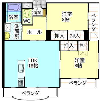 いわき市平のマンションの間取り