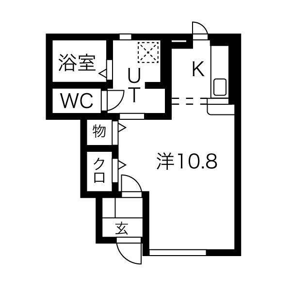 寒河江市大字高屋のアパートの間取り