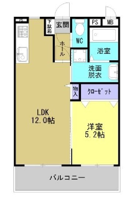 上益城郡益城町大字広崎のマンションの間取り