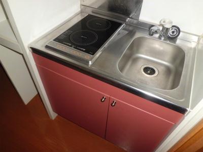 キッチン　２口電気コンロ付きミニキッチン。