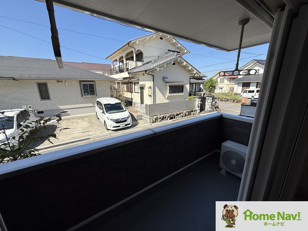 バルコニー　西向きです。