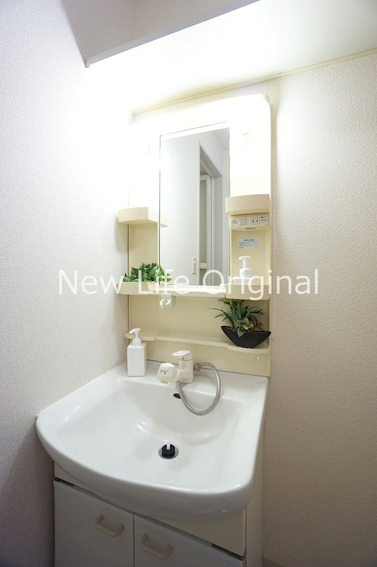 洗面設備　シャワー付きの独立洗面台です♪