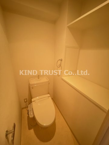 トイレ　落ち着いた色調のトイレです