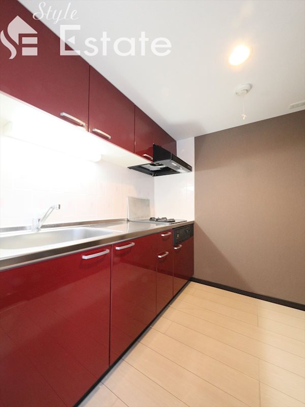 キッチン　システムキッチン　ガスコンロ二口付