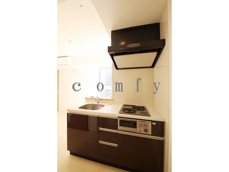 キッチン　グリル付きガス２口システムキッチン