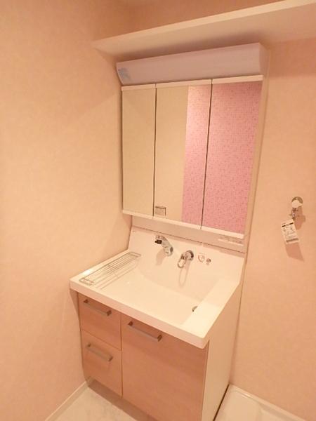 洗面設備　忙しい朝に嬉しい洗髪化粧洗面台付