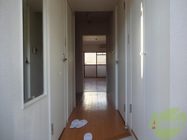 玄関　全面鏡に収納力のある大型シューズボックス