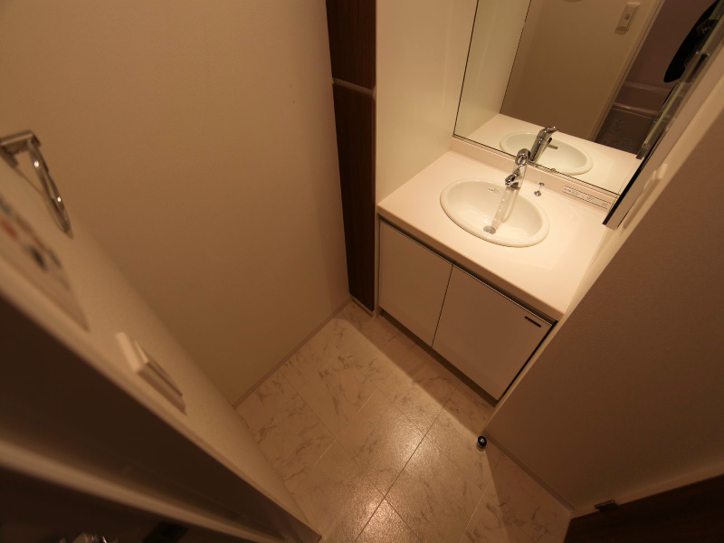 洗面設備　脱衣所　独立洗面化粧台　収納スペース有