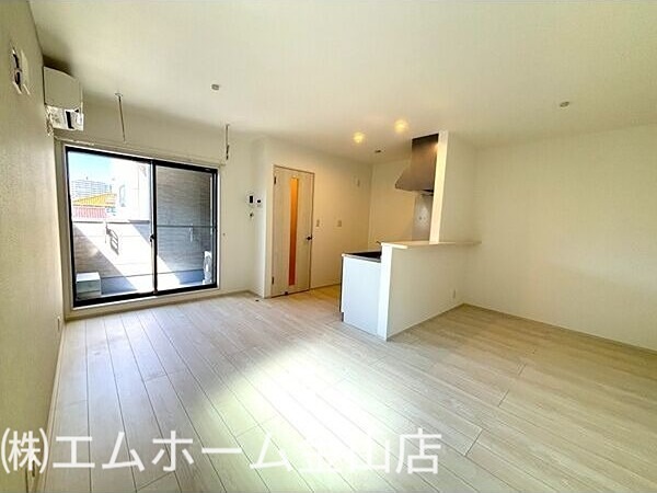 居室・リビング　LDK12.7帖　カウンターキッチン　エアコン付き