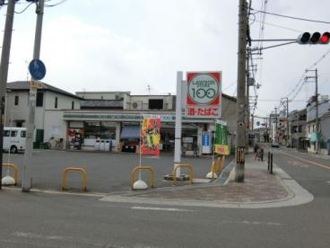 コンビニ　ローソンストア100 東住吉湯里店（コンビニ）まで942m