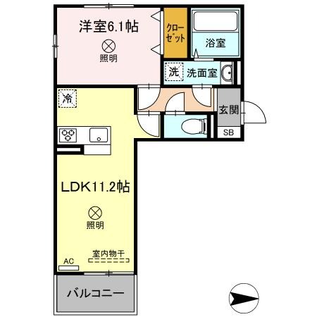 ＪＲ吉備線 大安寺駅 徒歩6分 3階建 築4年の間取り写真