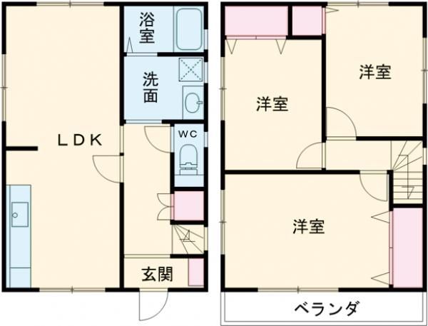 西口貸家の間取り写真