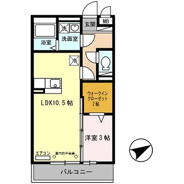 セジュール東阿保A棟の間取り写真
