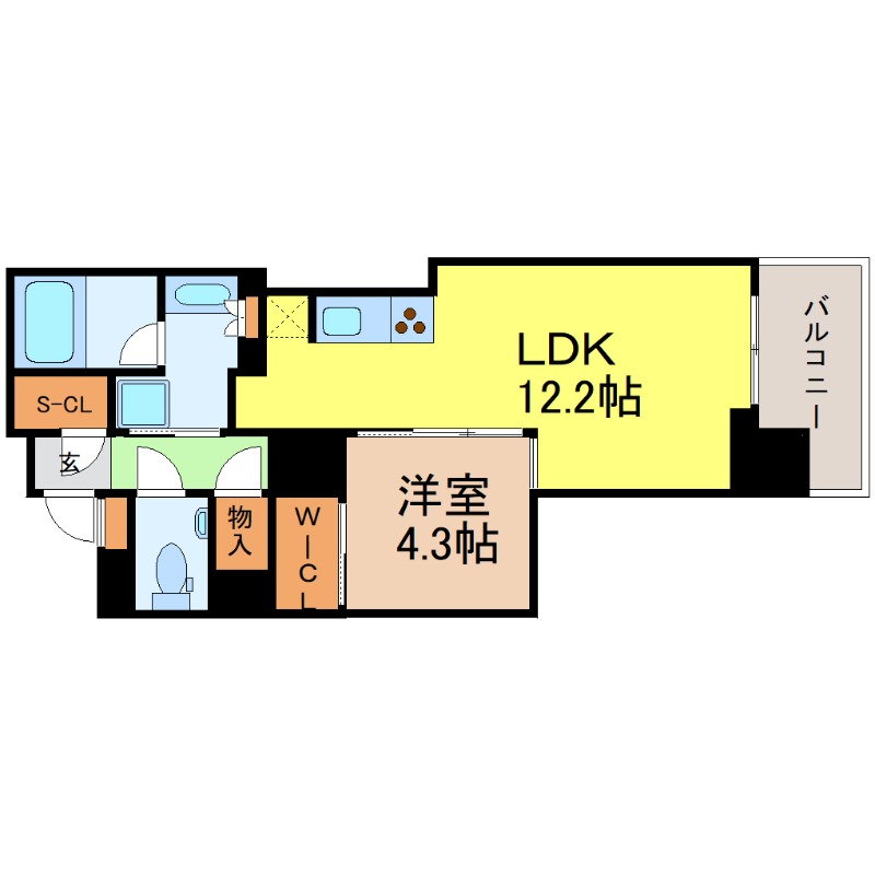 地下鉄名城線 矢場町駅 徒歩3分 23階建 築6年の間取り写真