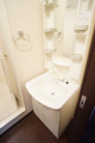 洗面設備　独立洗面台、小物を置くことができて便利です※別のお部屋の写真