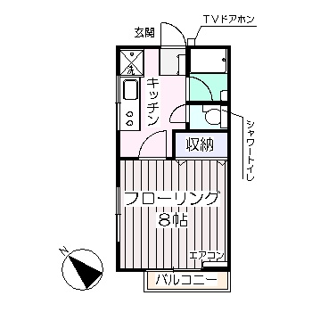 郡山市安積町日出山のアパートの間取り