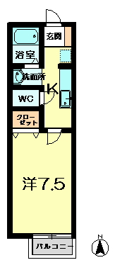 相楽郡精華町祝園西のアパートの間取り