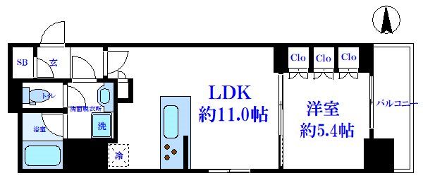 東京都中央区湊１（マンション）の賃貸物件の間取り