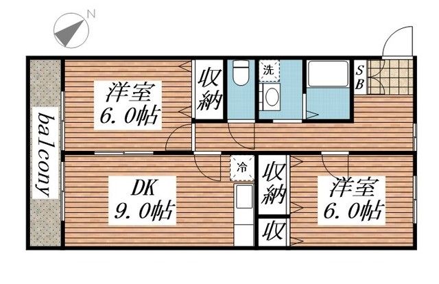 サンライズ万葉Ａ棟の間取り