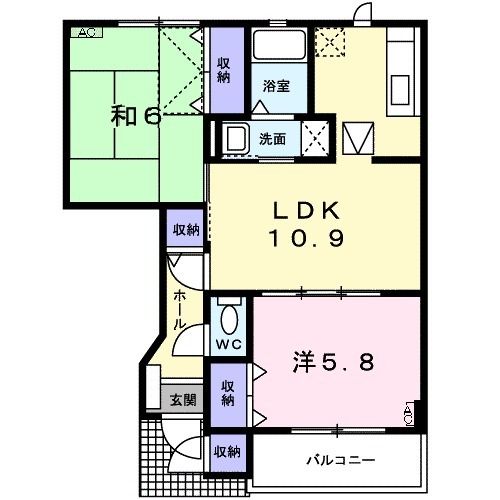 【大垣市宿地町のアパートの間取り】