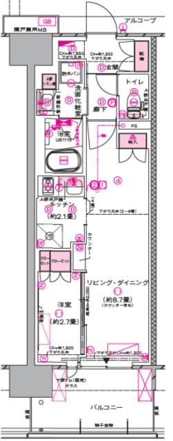 プラウド川越の間取り