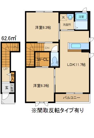 プレジールシャトーＣ・Ｄの間取り