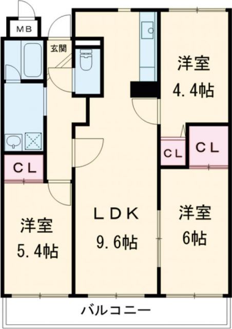 茨木市平田台のマンションの間取り