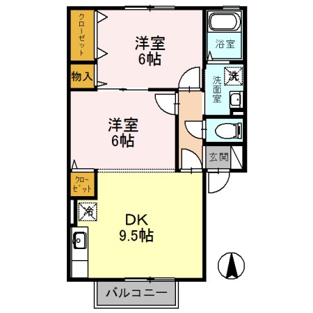 グリーンコート萩天の間取り