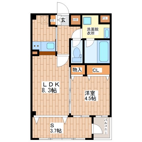 大阪市生野区巽西のマンションの間取り