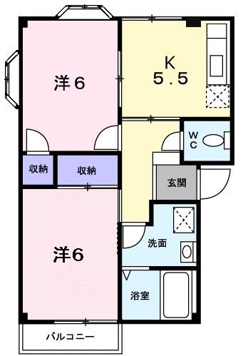 新潟市北区美里のアパートの間取り