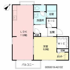 鹿児島市伊敷台のアパートの間取り