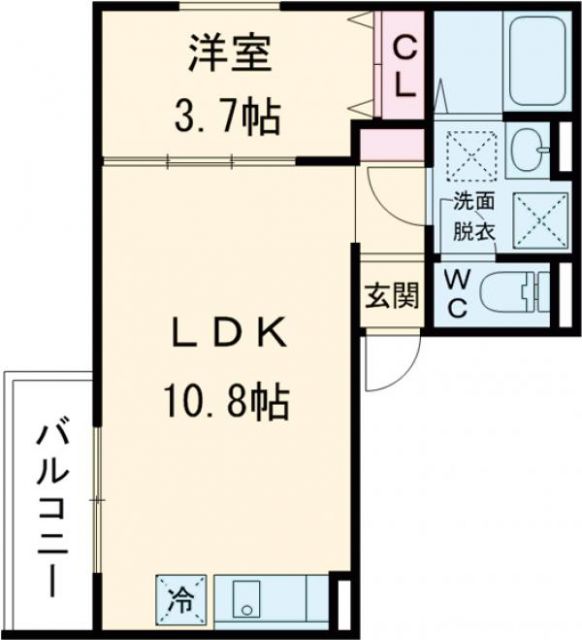 柏原市田辺のアパートの間取り