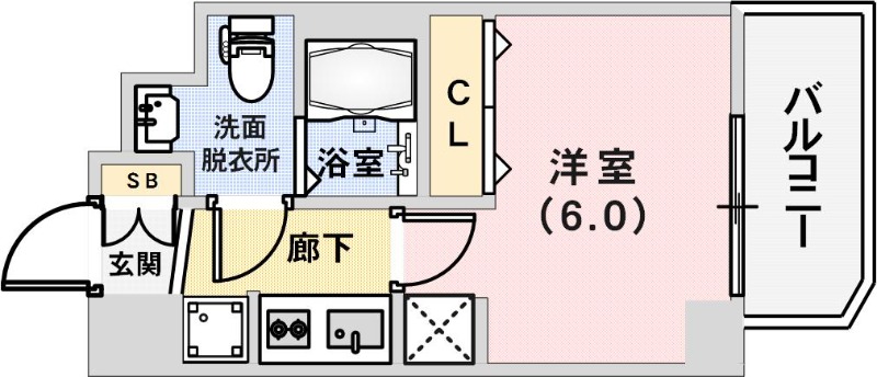 エステムコート神戸ハーバーランド前VIピクシスの間取り