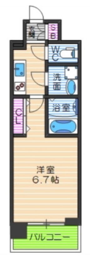 大阪市城東区中央のマンションの間取り