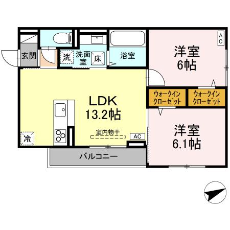 福山市川口町のアパートの間取り