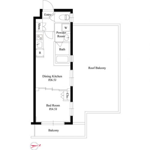 新宿区大京町のマンションの間取り