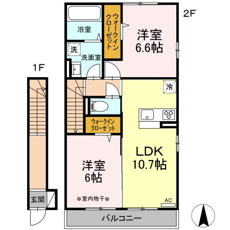 南巨摩郡富士川町青柳町のアパートの間取り