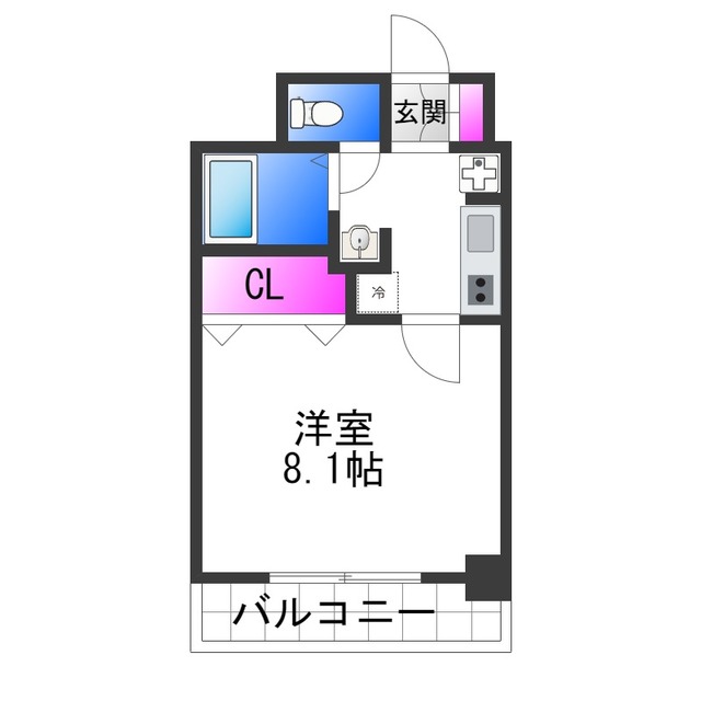 大阪市福島区玉川のマンションの間取り