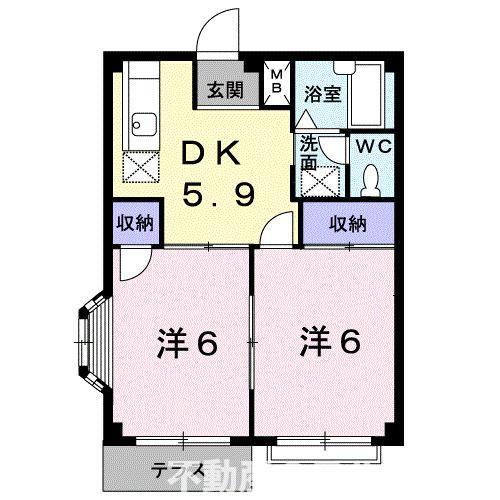 豊川市下長山町のアパートの間取り