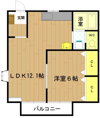 伊勢市上地町のアパートの間取り