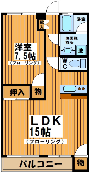 調布市深大寺東町のマンションの間取り